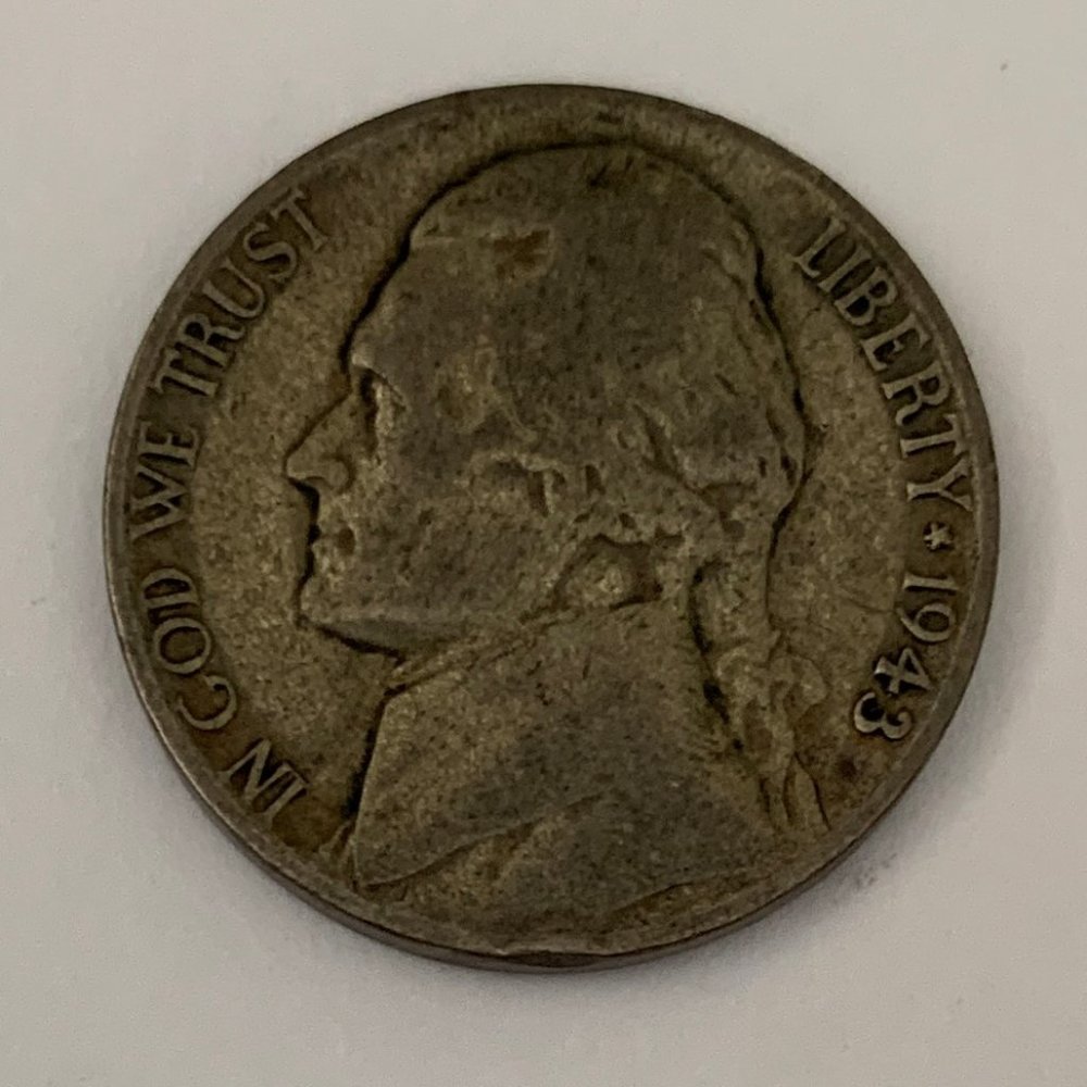 Jefferson Wartime Nickel - 1943 - Five Cents Coin - United States USA - KM#192a